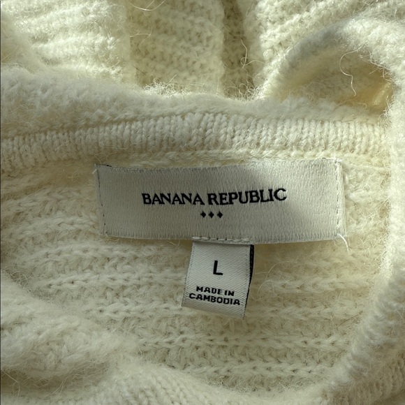 Banana Republic Hoodie Sweater Rib Knit Alpaca Wool Blend - Picture 9 of 11